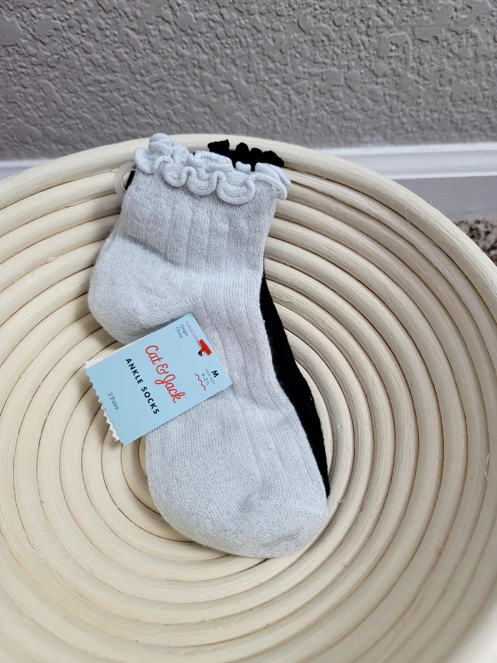 Target Cat & Jack Black and White Ruffle Ankle Socks - 2 Pack